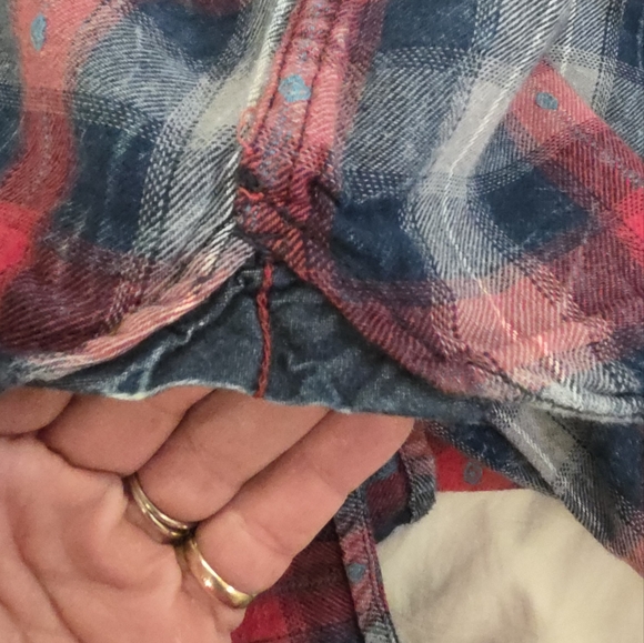 Thread & Cloth Men's Red and Blue Plaid Shirt XL EUC 100% COTTON - Picture 8 of 9